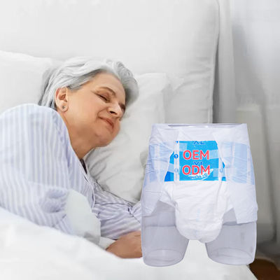 USA Fluff Pulp Double Elastic Leg Cuff Adult Disposable Diaper Anti Side Leak Incontinence Briefs