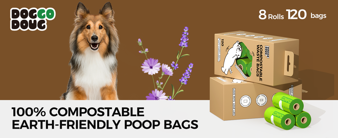 Docco Doug 100% Home Compostable Leak-Proof Odor Control Pet Waste Bags for Dogs