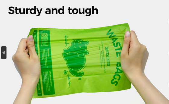 Eco-friendly biodegradable pet poop bags with customizable sizes for hygienic waste handling
